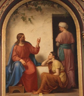 Jesus taler til Marthe og Maria